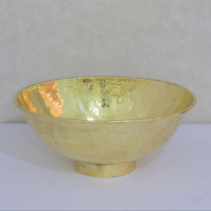 Hammered Brass Oval Vessel Sink | Handmade Bathroom Washbasin