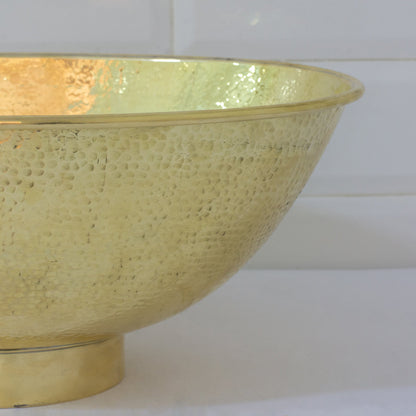 Hammered Brass Oval Vessel Sink | Handmade Bathroom Washbasin