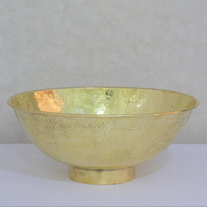 Hammered Brass Oval Vessel Sink | Handmade Bathroom Washbasin