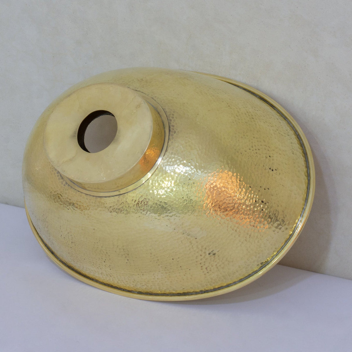 Hammered Brass Oval Vessel Sink | Handmade Bathroom Washbasin