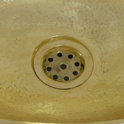 Hammered Brass Oval Vessel Sink | Handmade Bathroom Washbasin