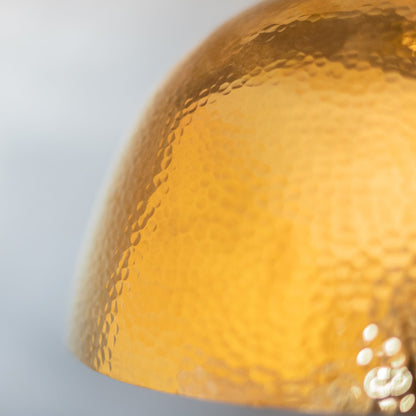 Hammered Brass Pendant Light, Unlacquered Brass Dome Lampshade, Kitchen Island Light