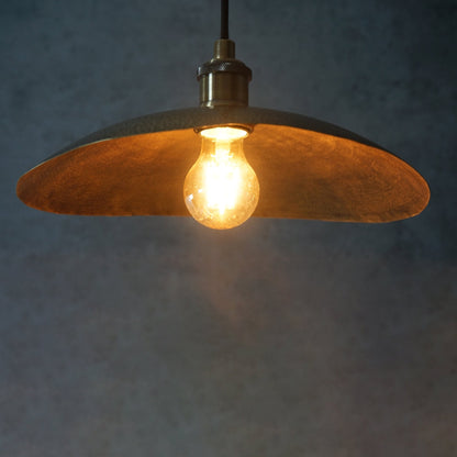 Hammered Bronze Finish Bowl Plate Pendant Light, Solid Brass Ceiling Light