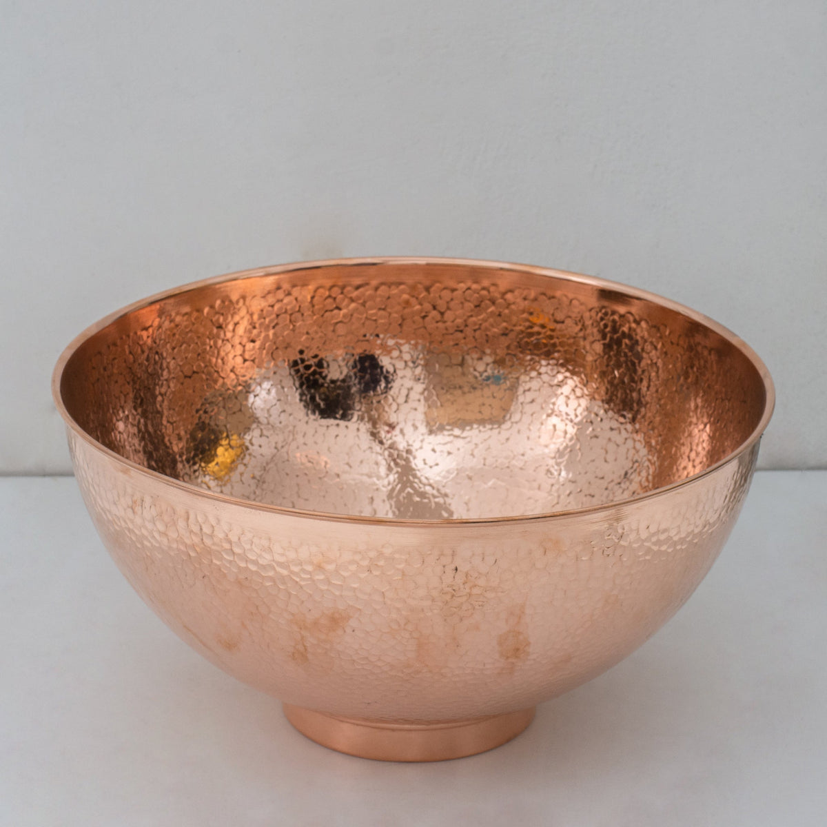 Hammered Copper Vessel Sink, Solid Copper Bathroom Washbasin, Round Sink Copper