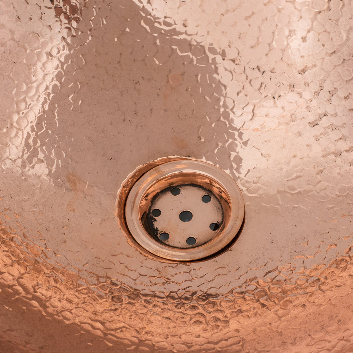 Hammered Copper Vessel Sink, Solid Copper Bathroom Washbasin, Round Sink Copper