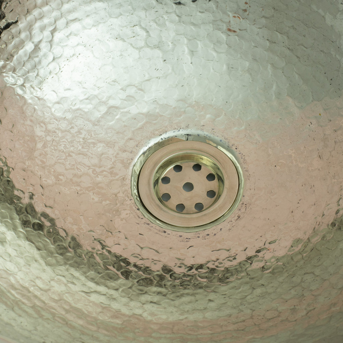 Hammered German Silver Bowl Vessel Sink – Handcrafted Bathroom Vanity Sink
