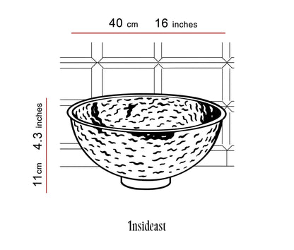 Hammered German Silver Bowl Vessel Sink – Handcrafted Bathroom Vanity Sink