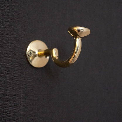 Handcrafted Unlacquered Brass Hooks For Wall