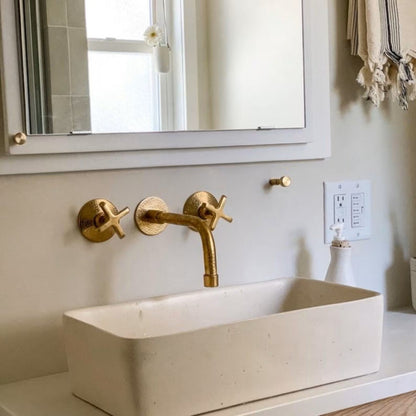 Heritage - Unlacquered Brass 3 Holes Bath Wall Mount Faucet