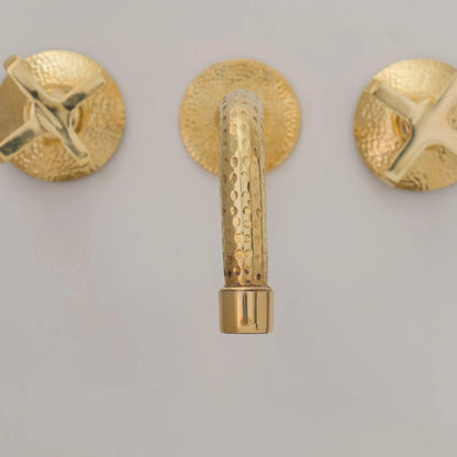 Heritage - Unlacquered Brass 3 Holes Bath Wall Mount Faucet