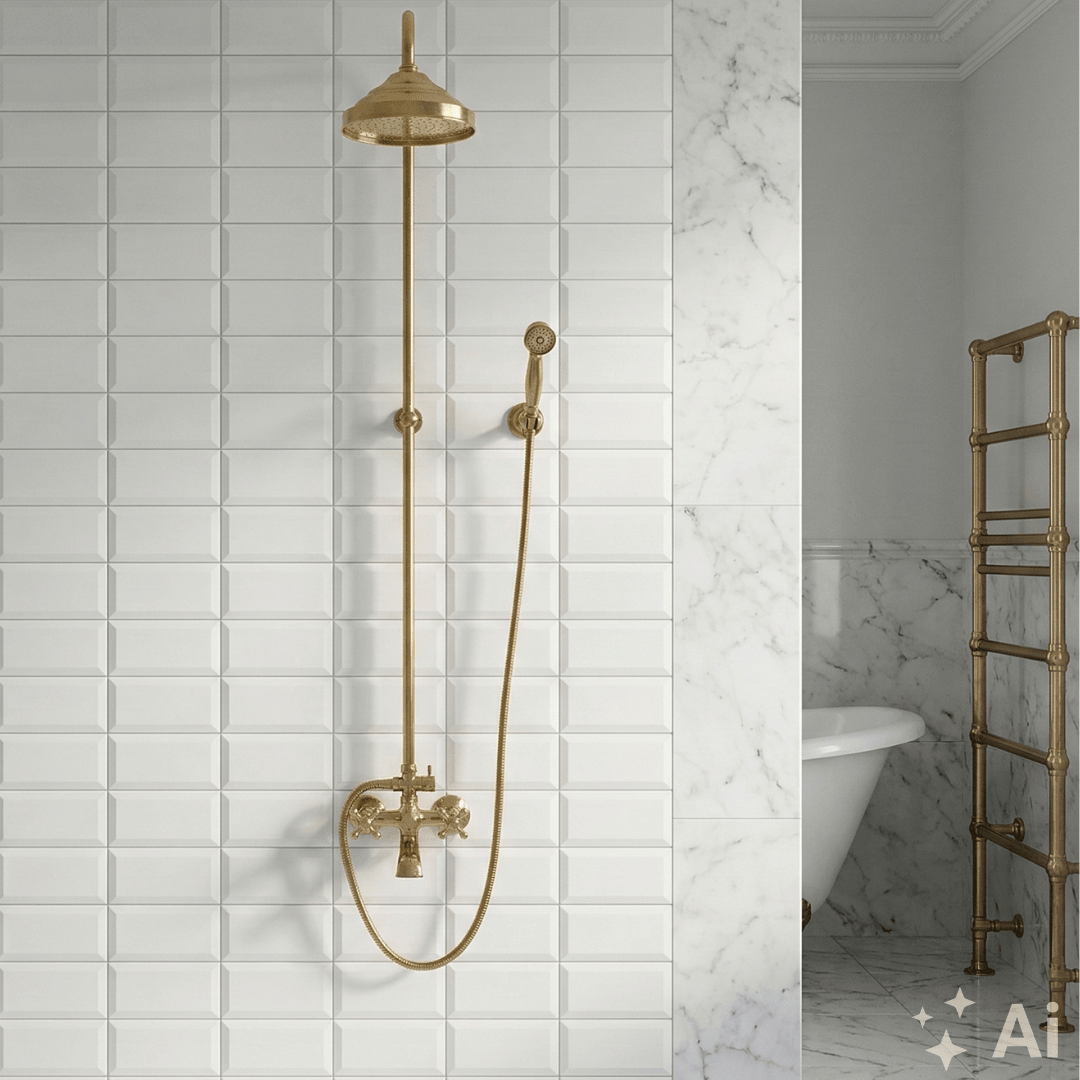 Heritage - Unlacquered Brass Exposed Shower System With Tub Filler