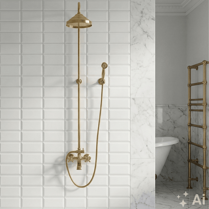 Heritage - Unlacquered Brass Exposed Shower System With Tub Filler