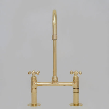 Heritage - Unlacquered Brass Kitchen Bridge Faucet