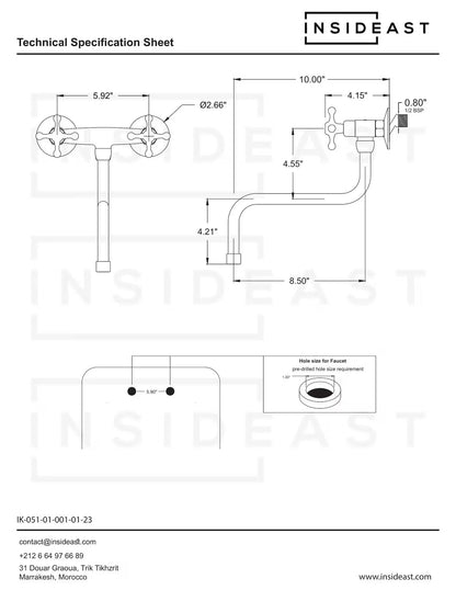 Antique Brass Kitchen Faucet – Wall Kitchen Faucet