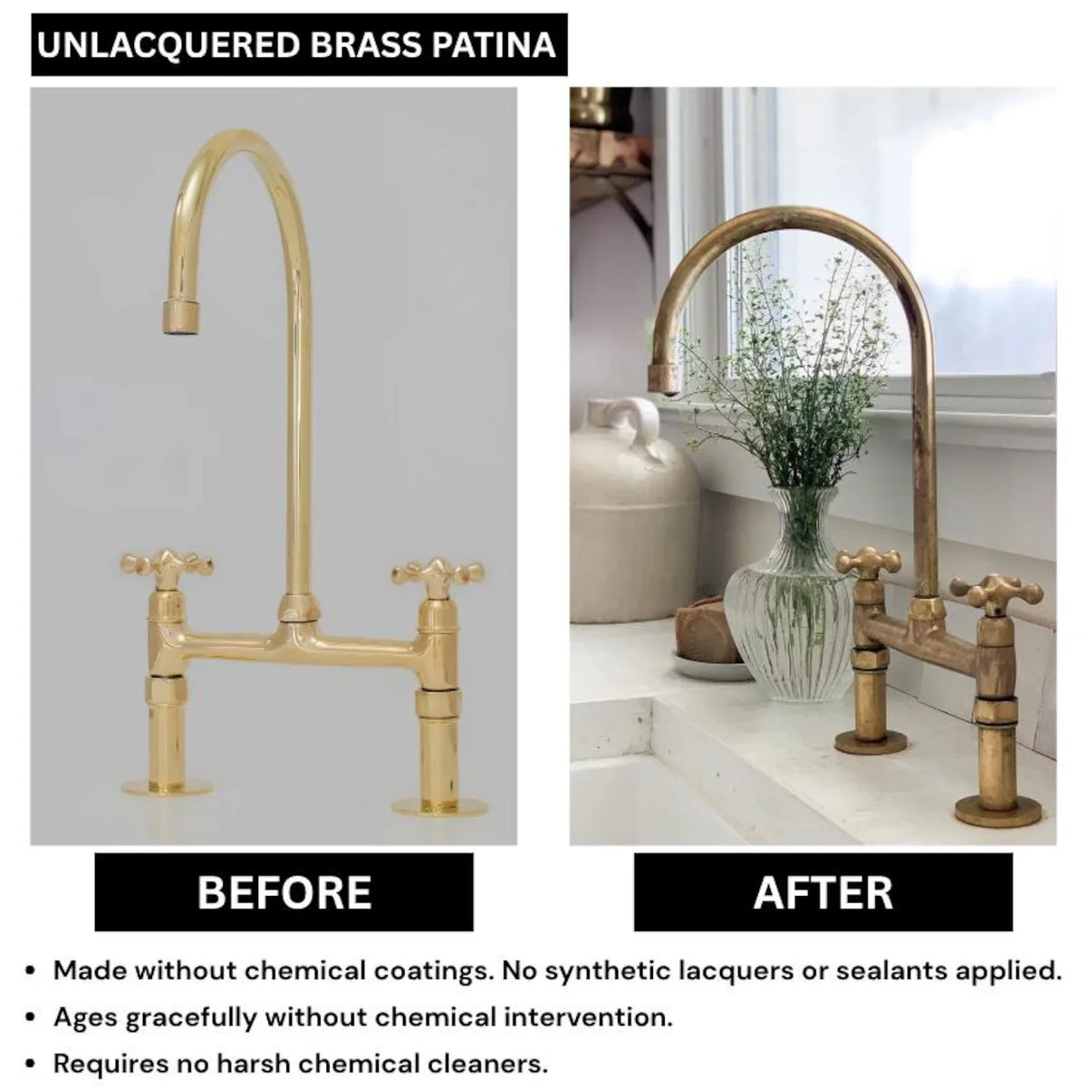 Heritage Living Brass Bridge Faucet | Signature Living Finishes
