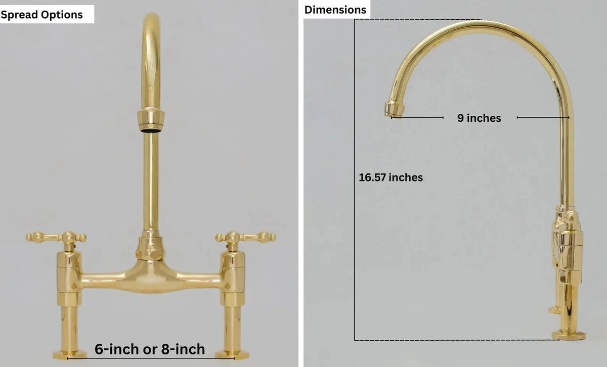 Bridgeford - Unlacquered Brass Kitchen Bridge Faucet