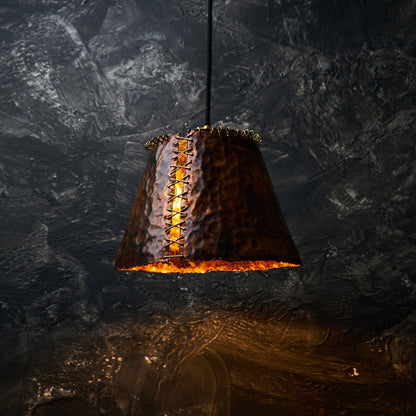 Handcrafted Copper Farmhouse Lighting.  Hanging Ceiling Light Perfect for Kitchen or Bathroom.