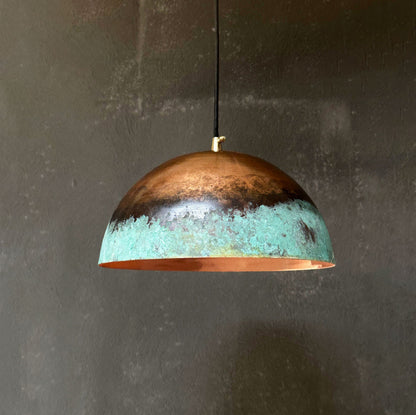 Oxidized Copper Pendant Light – Rustic Island Fixture