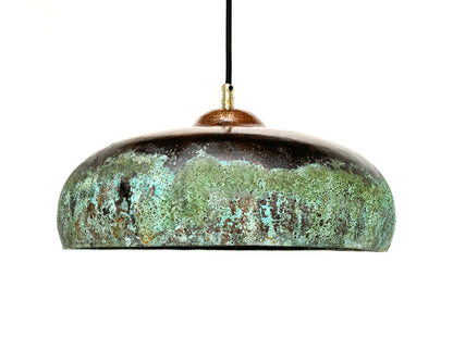 Green Patina Pendant Light – Copper Kitchen Island Lamp