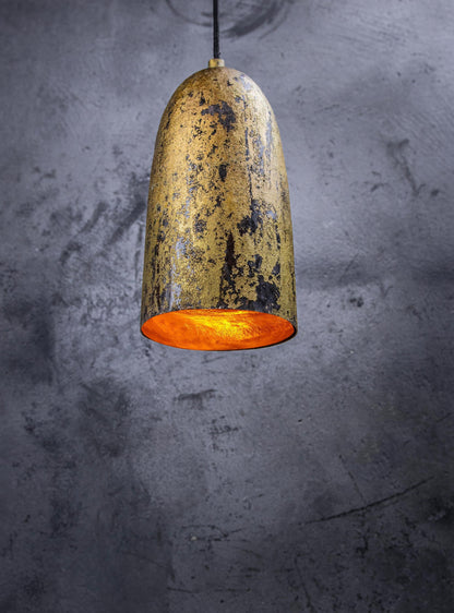 Set of 3 Copper Pendant Lights – Green Patina Farmhouse Style