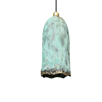 Green Patina Farmhouse Light Fixture, Copper Island Kitchen Lighting, Handcrafted Copper Pendant Light