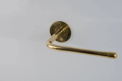 Unlacquered Brass Wall Mounted Toilet Paper Holder With Round Support