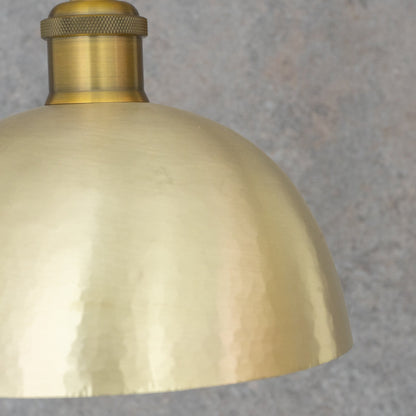 Luminous Soft-Hammered Brass Dome Pendant - Traditional Moroccan brass Light
