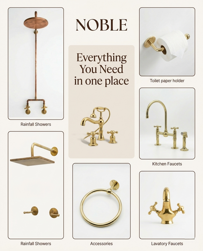 Solid Brass Clothes Rod & Wardrobe Rail System