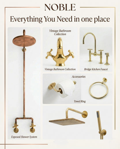 The Artisan Bridge Faucet with Customizable Knobs – Unlacquered Living Brass