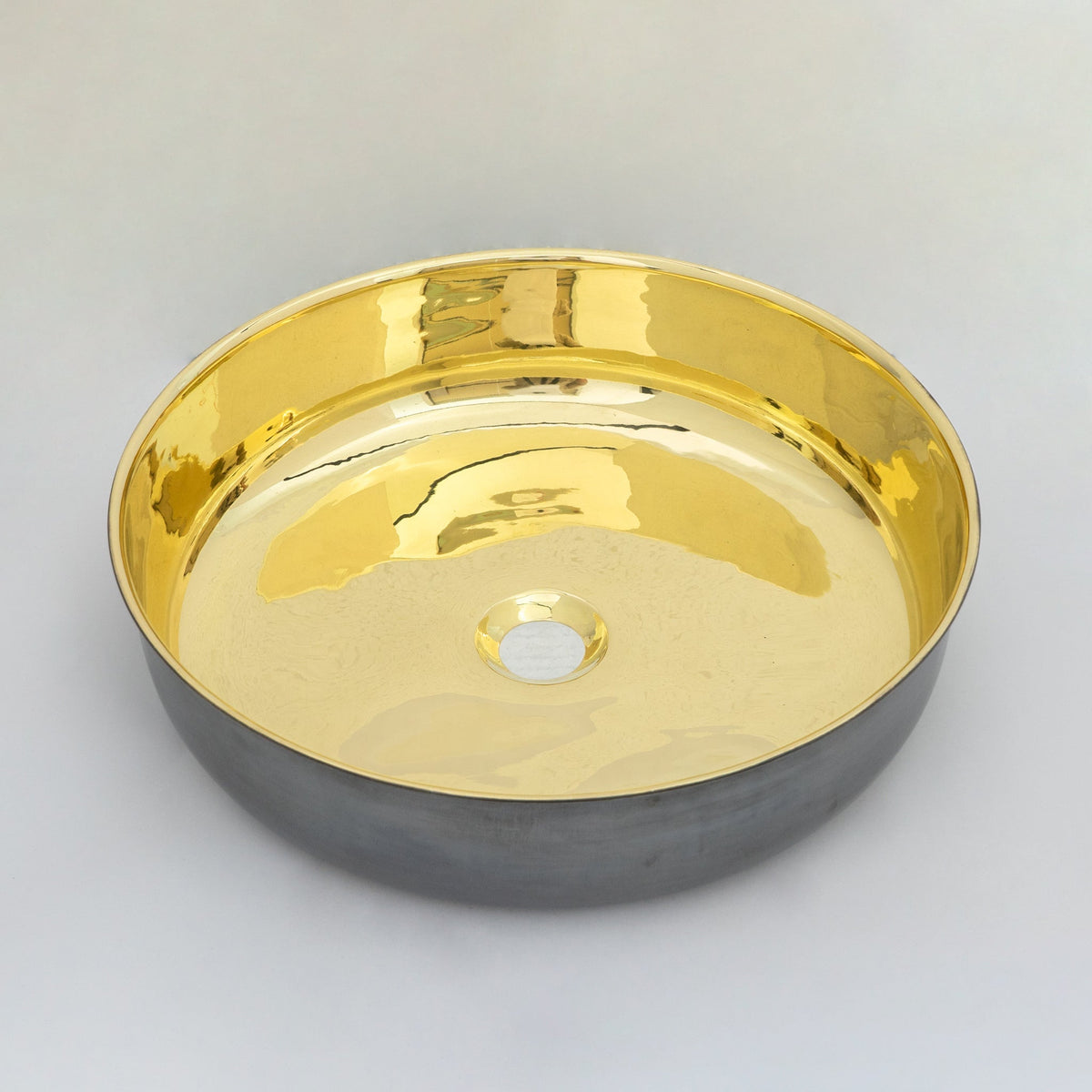 Oil Rubbed Bronze Brass Countertop Vessel Sink, Brass Bathroom Round Basin Sink