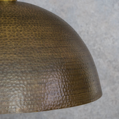 Oversized Dark Bronze Copper Pendant - Large Hammered Dome Light for Entryway & Dining