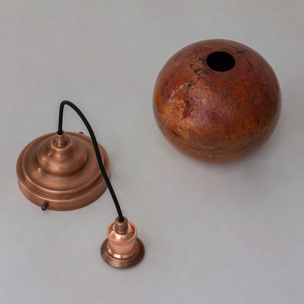 Oxidized Copper Pendant Light, Globe Pendant Light Copper, Ball Light Shade, Round Hanging Lamp Copper, Orb Ceiling Lamp