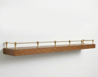 Solid Brass Gallery Rail for Kitchen Shelves & Mantels | Hand-Finished Unlacquered Brass Railing