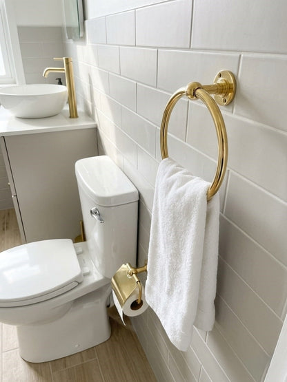 Unlacquered Brass Towel Ring – Solid Brass Bathroom Towel Holder
