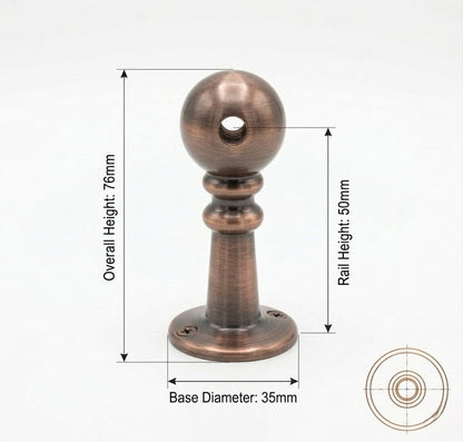 Noble Brass Dark Copper Gallery Rail | Custom Solid Brass Shelf Railing for Kitchen, Bathroom & Bookshelves
