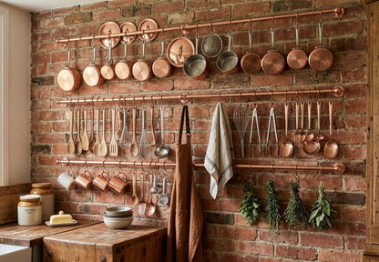 Light Copper Pot Rail - The Utensil Rail