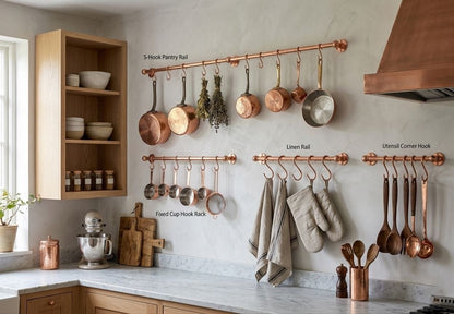 Light Copper Pot Rail - The Utensil Rail