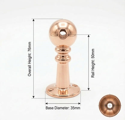 Solid Brass Gallery Rail in Light Copper Finish