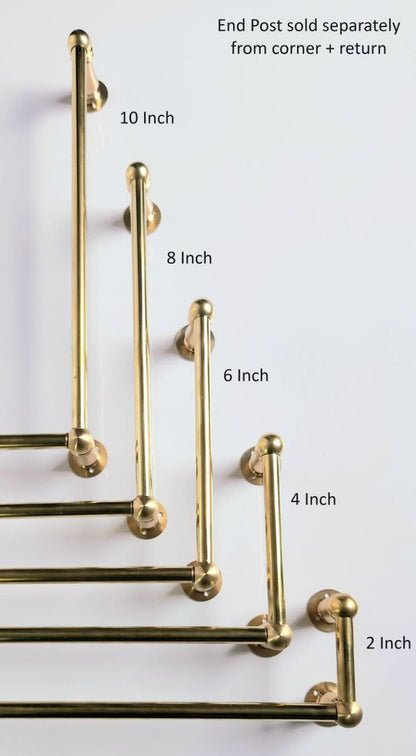 Solid Brass Gallery Rail for Kitchen Shelves & Mantels