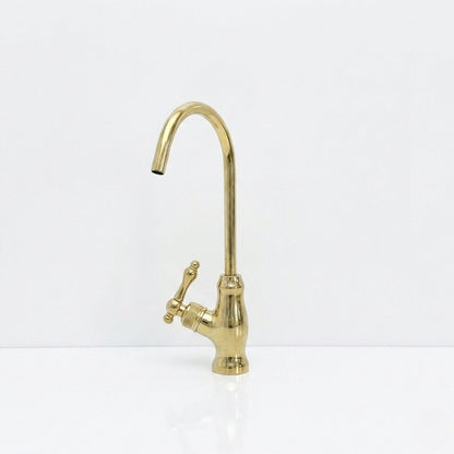 Unlacquered Brass Cold Water Dispenser Tap - Single-Lever Kitchen Filter Faucet