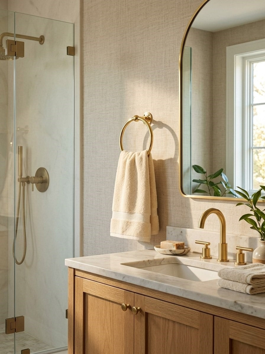 Unlacquered Brass Towel Ring – Solid Brass Bathroom Towel Holder