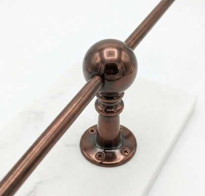 Noble Brass Dark Copper Gallery Rail | Custom Solid Brass Shelf Railing for Kitchen, Bathroom & Bookshelves
