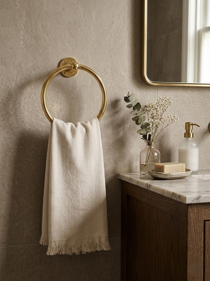 Unlacquered Brass Towel Ring – Solid Brass Bathroom Towel Holder