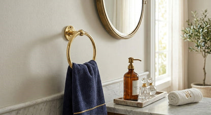 Unlacquered Brass Towel Ring – Solid Brass Bathroom Towel Holder