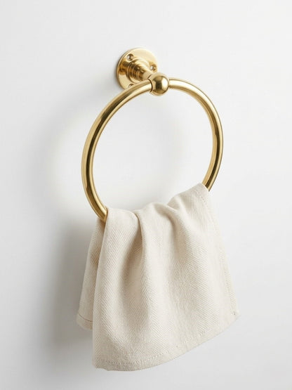 Unlacquered Brass Towel Ring – Solid Brass Bathroom Towel Holder