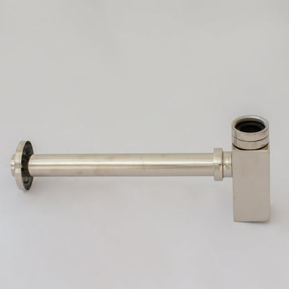 Polished Nickel P-trap, Nickel Water Trap, Bathroom Sink Drain Tailpiece, Drain Kit with Flange, Bathroom Sink Siphon
