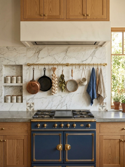 Unlacquered Brass Pot Rail - The Utensil Rail | Noble Brass
