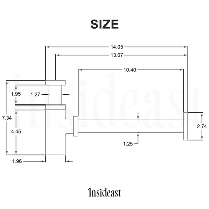 Round Solid Brass Bottle P-Trap & Push-Up Drain