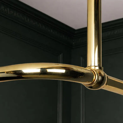 Solid Unlacquered Brass Shower Curtain Rod 30 mm – Heavy Duty Corner Shower Rod