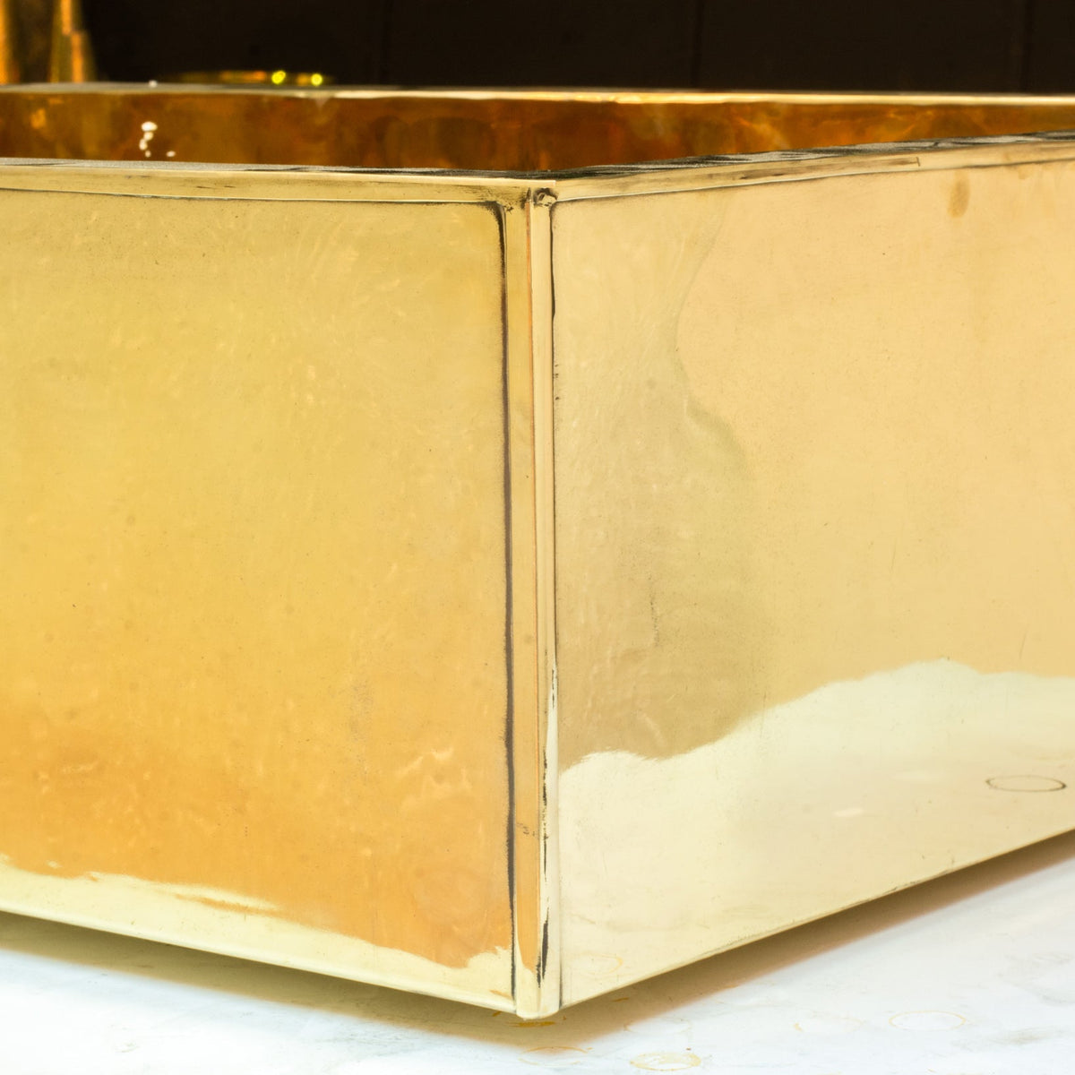 Smooth Unlacquered Brass Farmhouse Kitchen Sink | Double Drain